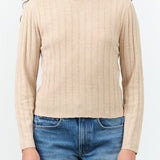 Yak Ribbed Long Sleeve Top by 7115 by Szeki in Desert Sand