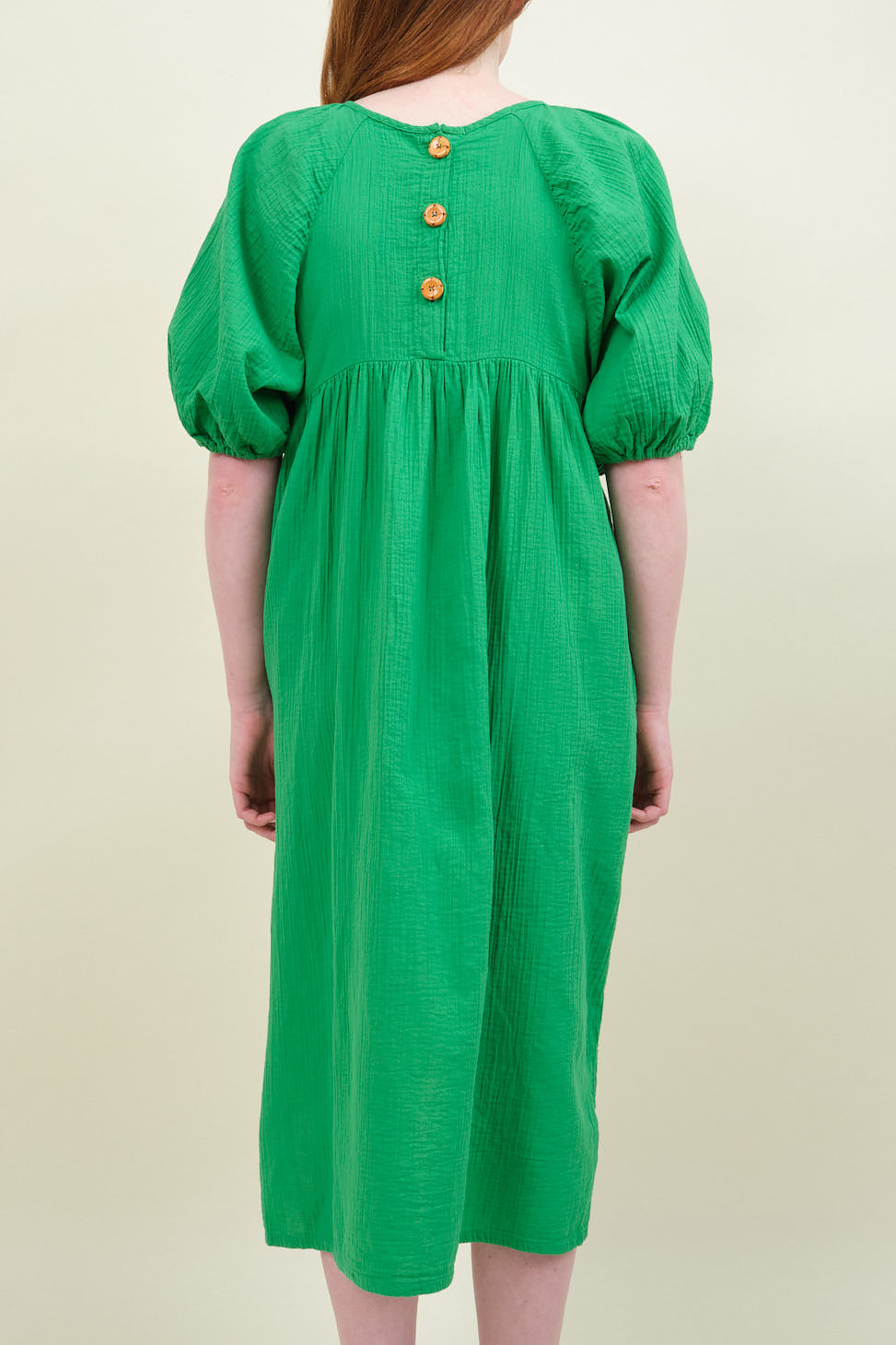 Back of Mardi Dress in Fern Green