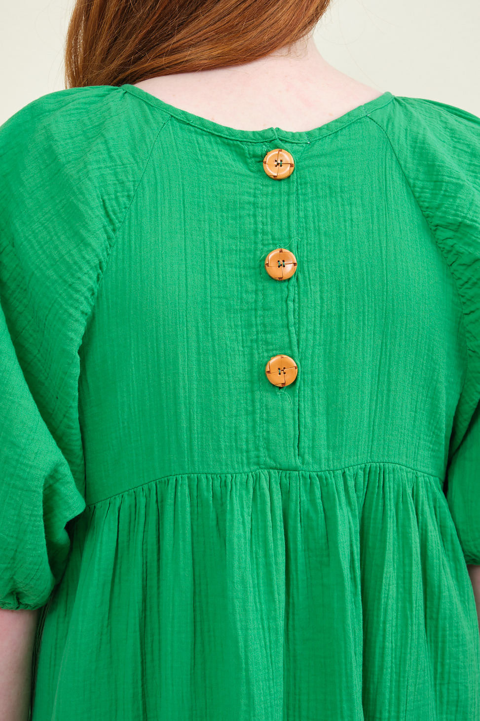 Back detailing on Mardi Dress in Fern Green