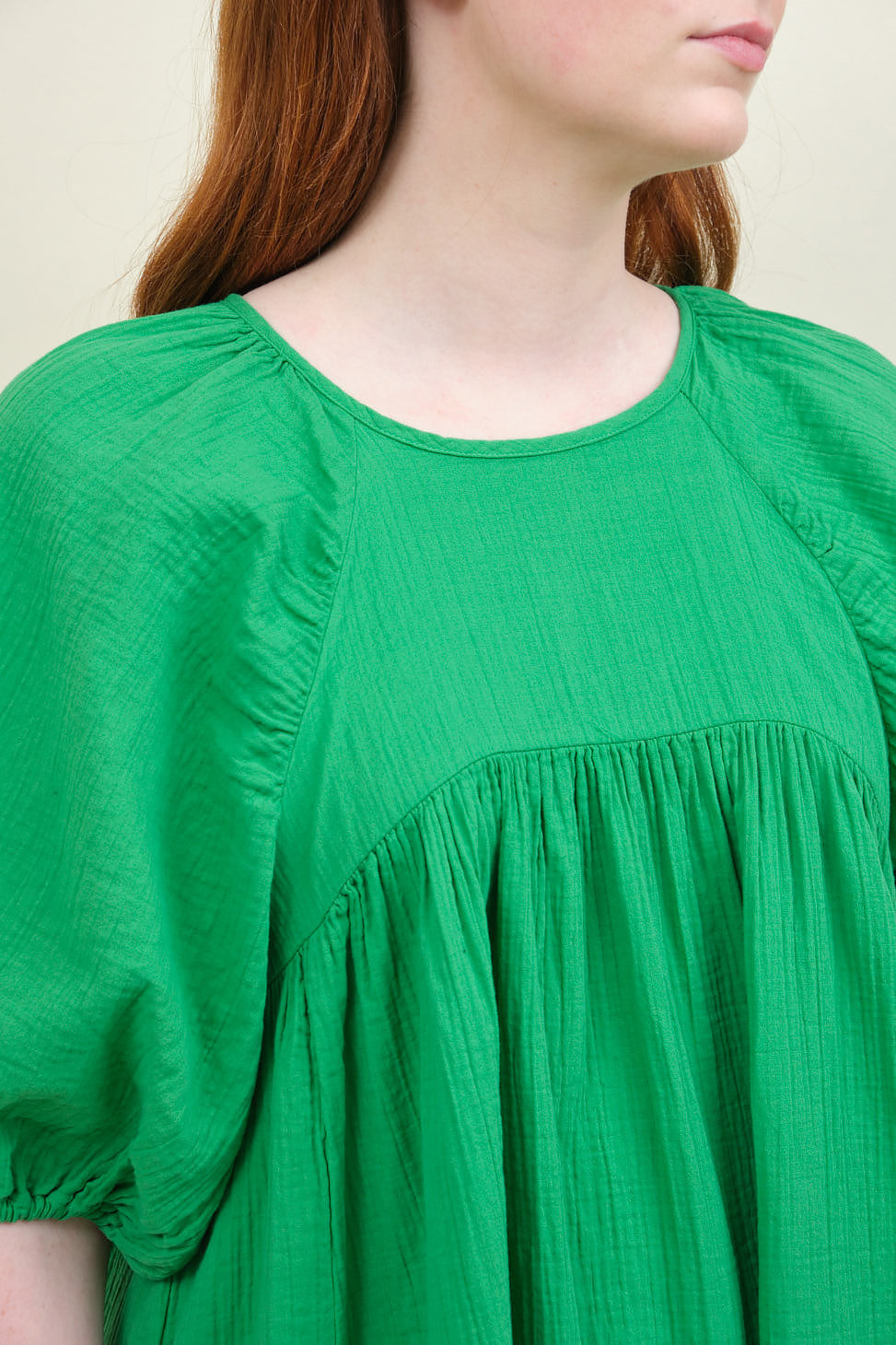 Neckline on Mardi Dress in Fern Green