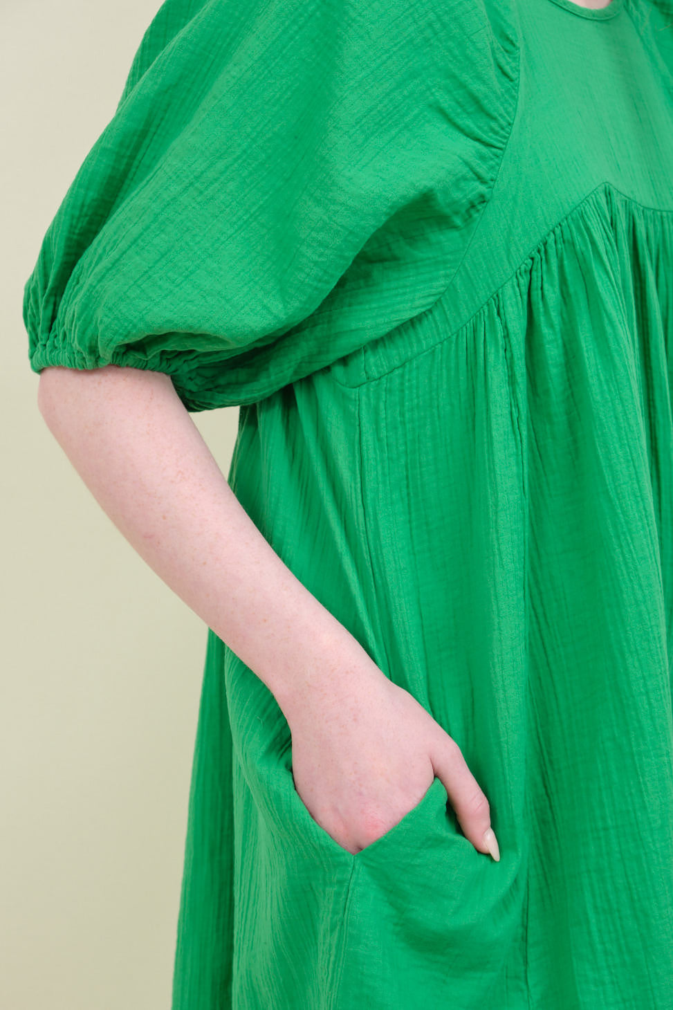 Pocket on Mardi Dress in Fern Green
