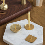 Daiyo Home Candle Holders Circle Brass Candle Stand Brass / 2" Dia X 1.75" H