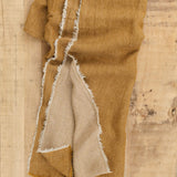 Maison De Vacances Home Throws Crumpled Washed Linen Vice Versa Fringed Throw in Havane Havane/Givre / 98.5" L X 55" W