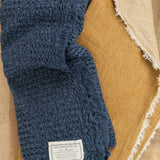 Maison De Vacances Home Throws Crumpled Washed Linen Vice Versa Fringed Throw in Havane Havane/Givre / 98.5" L X 55" W