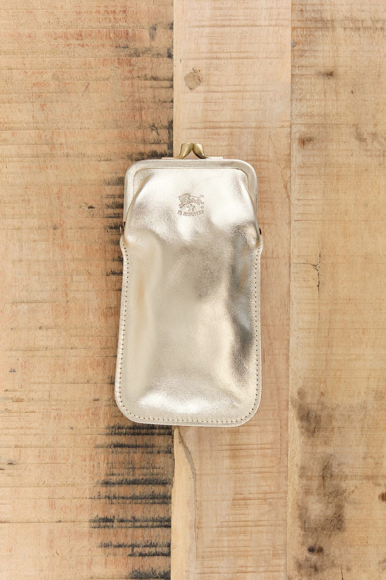 Il Bisonte Accessories Sunglasses Glasses Case in Platino Platino / 6.75" L X 3.5" H X .75" D