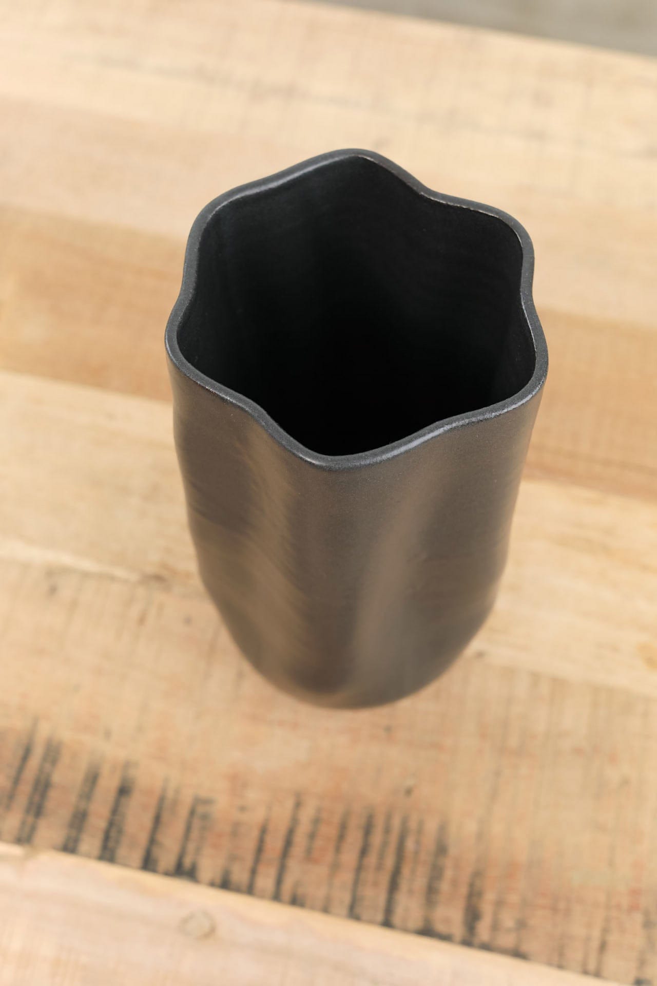 Kati Von Lehman Home Kitchen Vases Tall Lotus Vase Matte Black