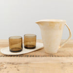 Kati Von Lehman Home Kitchen Pitchers Tall Lotus Water Pitcher White & Iron