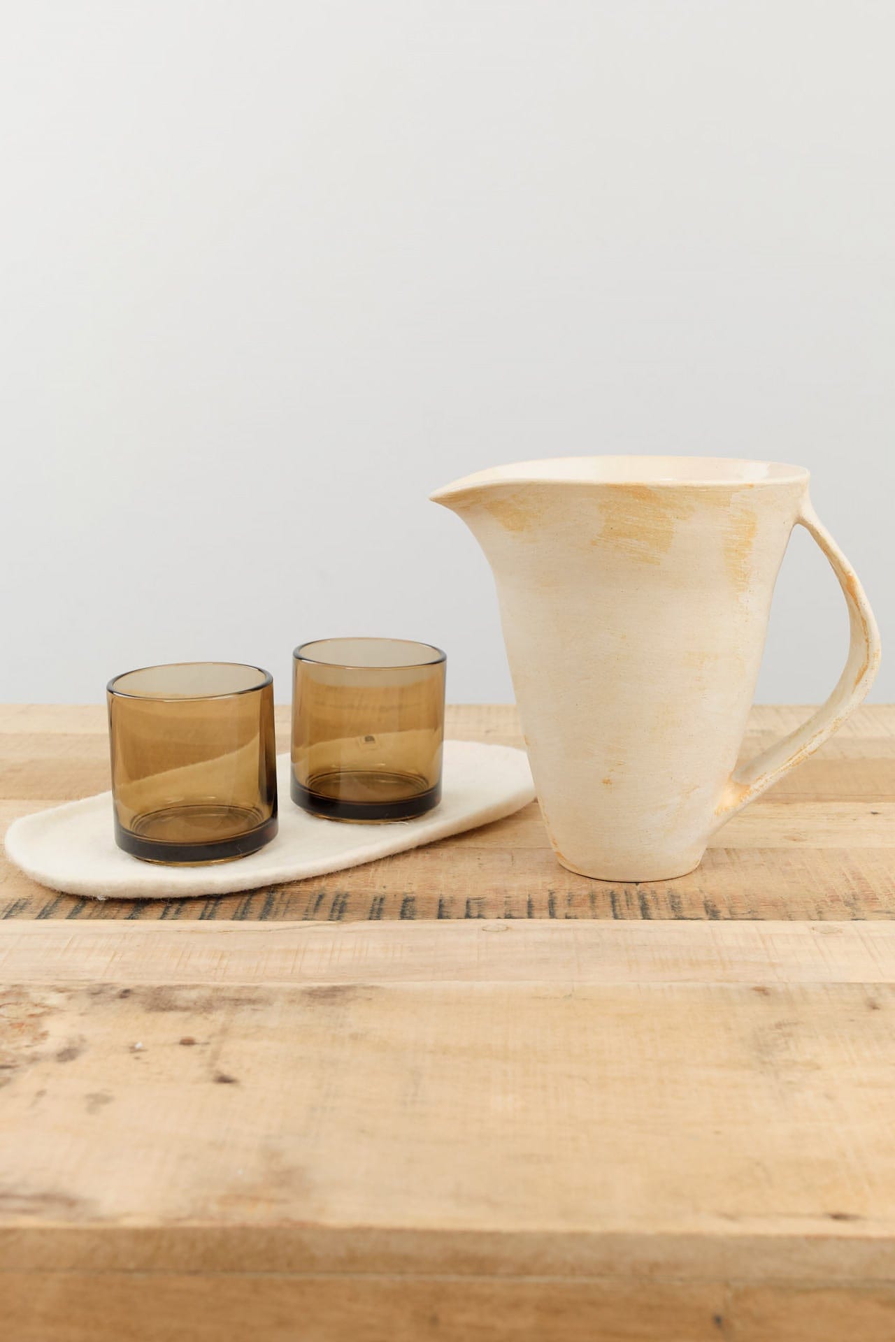 Kati Von Lehman Home Kitchen Pitchers Tall Lotus Water Pitcher White & Iron