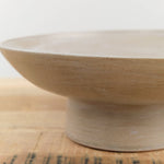 Kati Von Lehman Home Kitchen Serving Wide Pedestal Serving Bowl Brown Stoneware/Eggshell