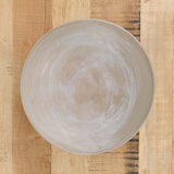 Kati Von Lehman Home Kitchen Serving Wide Pedestal Serving Bowl Brown Stoneware/Eggshell