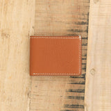 Lindquist Accessories Wallets Jackson Bi-Fold Wallet in Milled Leather Brown Leather Brown / 4.25" L X 3.25" W