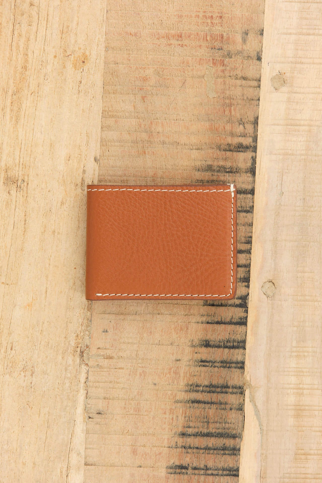 Lindquist Accessories Wallets Jackson Bi-Fold Wallet in Milled Leather Brown Leather Brown / 4.25" L X 3.25" W