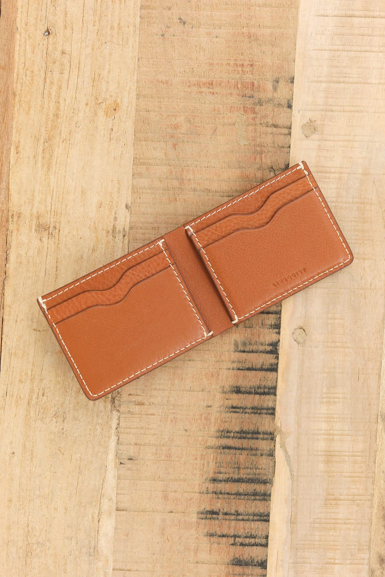 Lindquist Accessories Wallets Jackson Bi-Fold Wallet in Milled Leather Brown Leather Brown / 4.25" L X 3.25" W