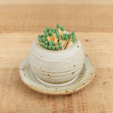 MH Ceramics Home Objects Harper Match Striker Alabaster / 4" Dia X 2.25" H