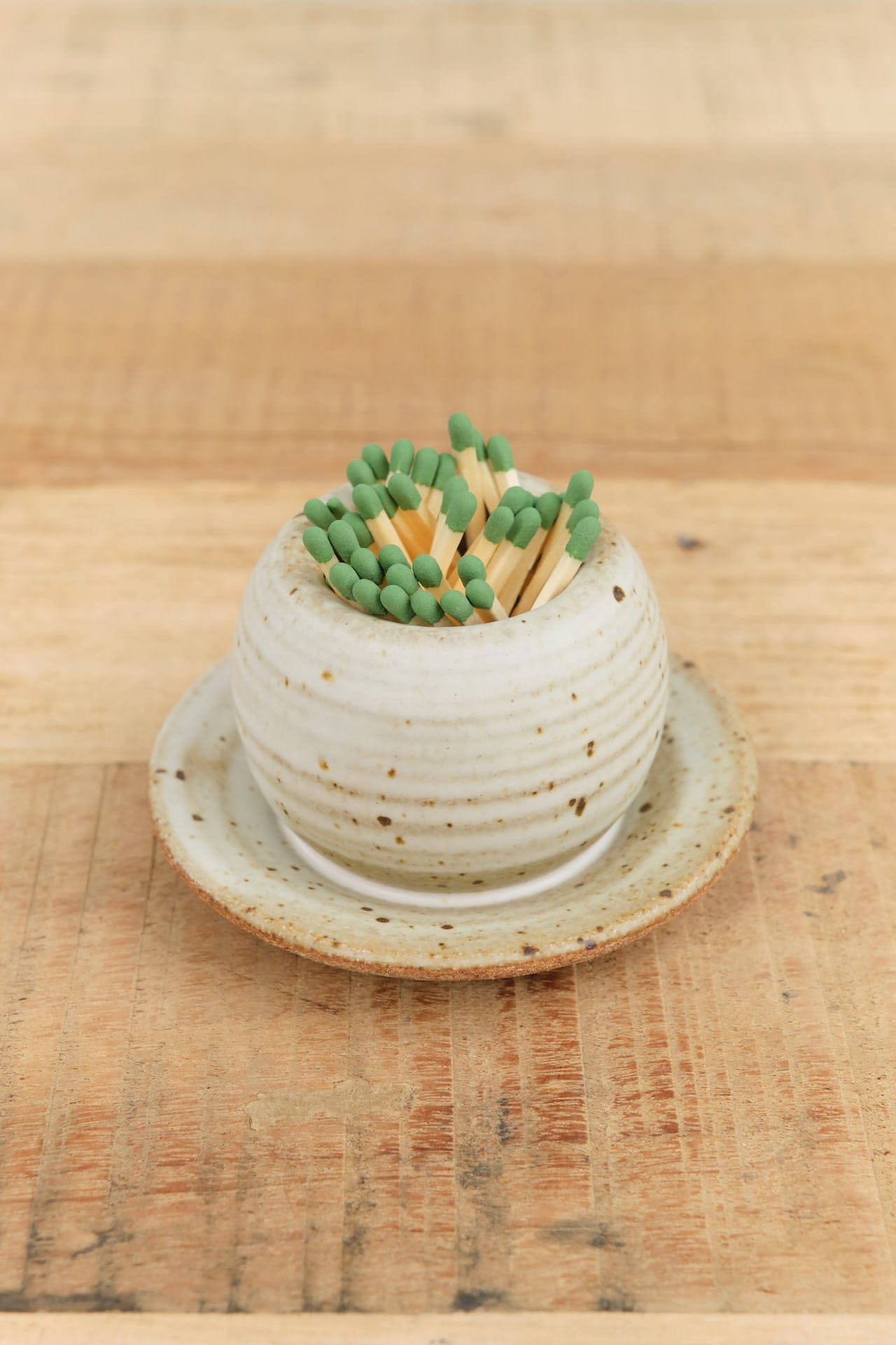 MH Ceramics Home Objects Harper Match Striker Alabaster / 4" Dia X 2.25" H