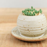 MH Ceramics Home Objects Harper Match Striker Alabaster / 4" Dia X 2.25" H