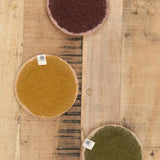 Muskhane Home Kitchen Coasters XSmall Two-Tone Pastille Powder Pink-Mahogany
