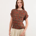 No. 6 Apparel Womens Blouses Nico Top in Rose Plaid