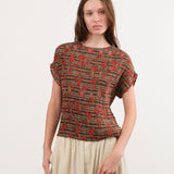 No. 6 Apparel Womens Blouses Nico Top in Rose Plaid