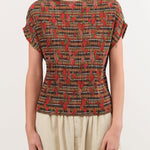 No. 6 Apparel Womens Blouses Nico Top in Rose Plaid