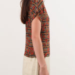 No. 6 Apparel Womens Blouses Nico Top in Rose Plaid