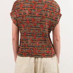 No. 6 Apparel Womens Blouses Nico Top in Rose Plaid
