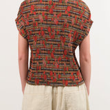 No. 6 Apparel Womens Blouses Nico Top in Rose Plaid