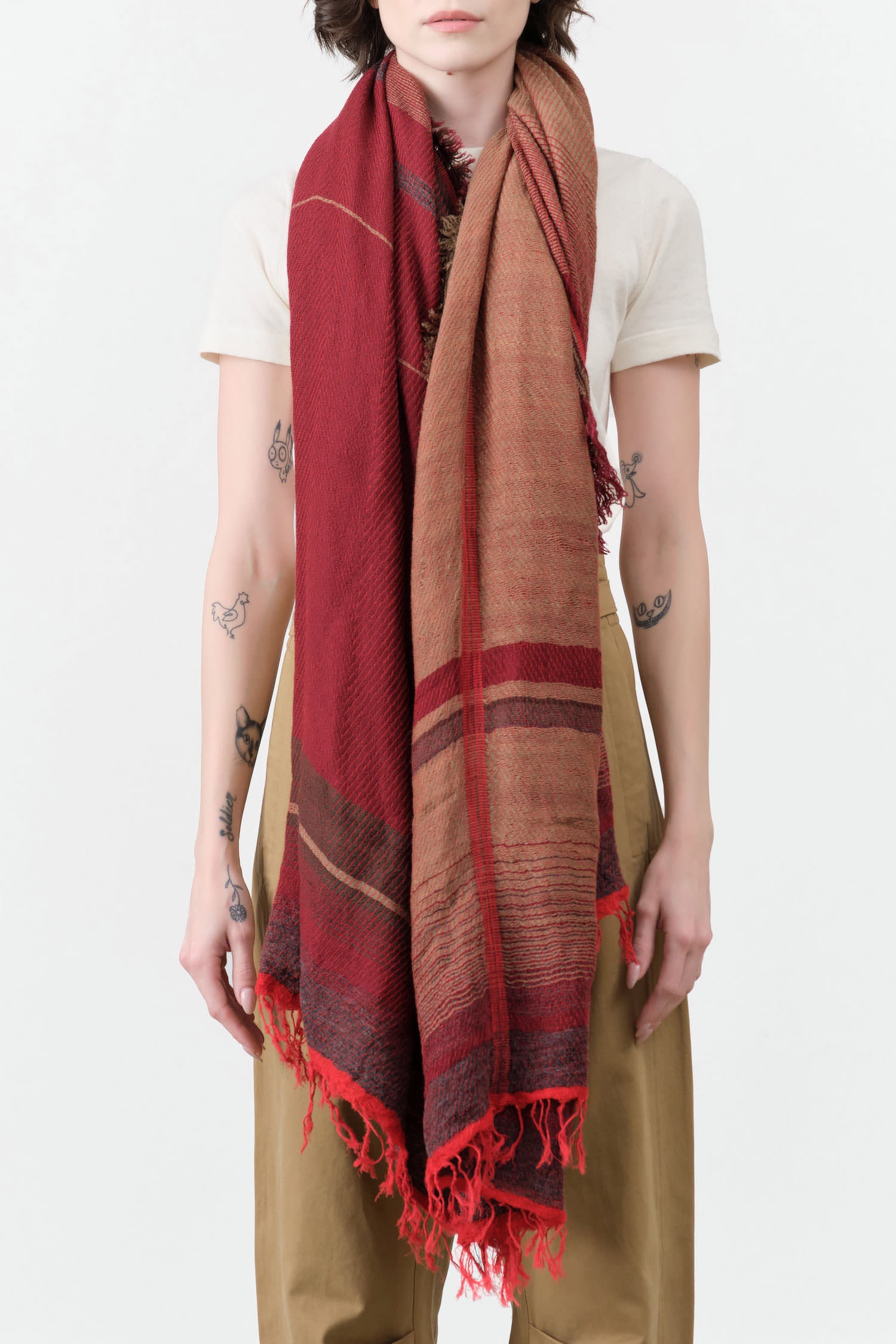 Tamaki Niime Big Roots Shawl in Cider