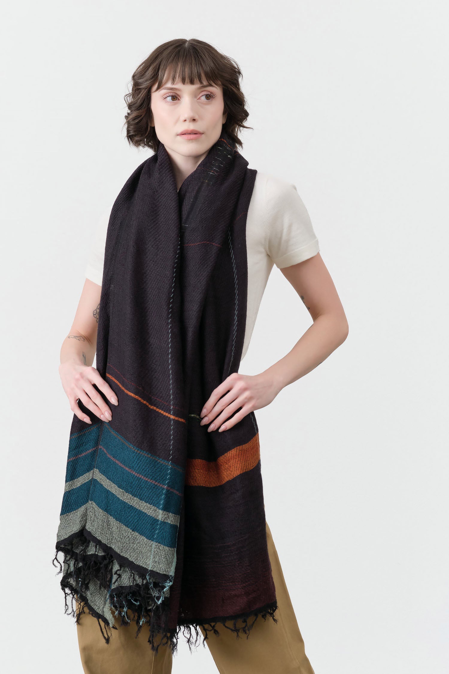 Tamaki Niime Big Roots Shawl in Dusk