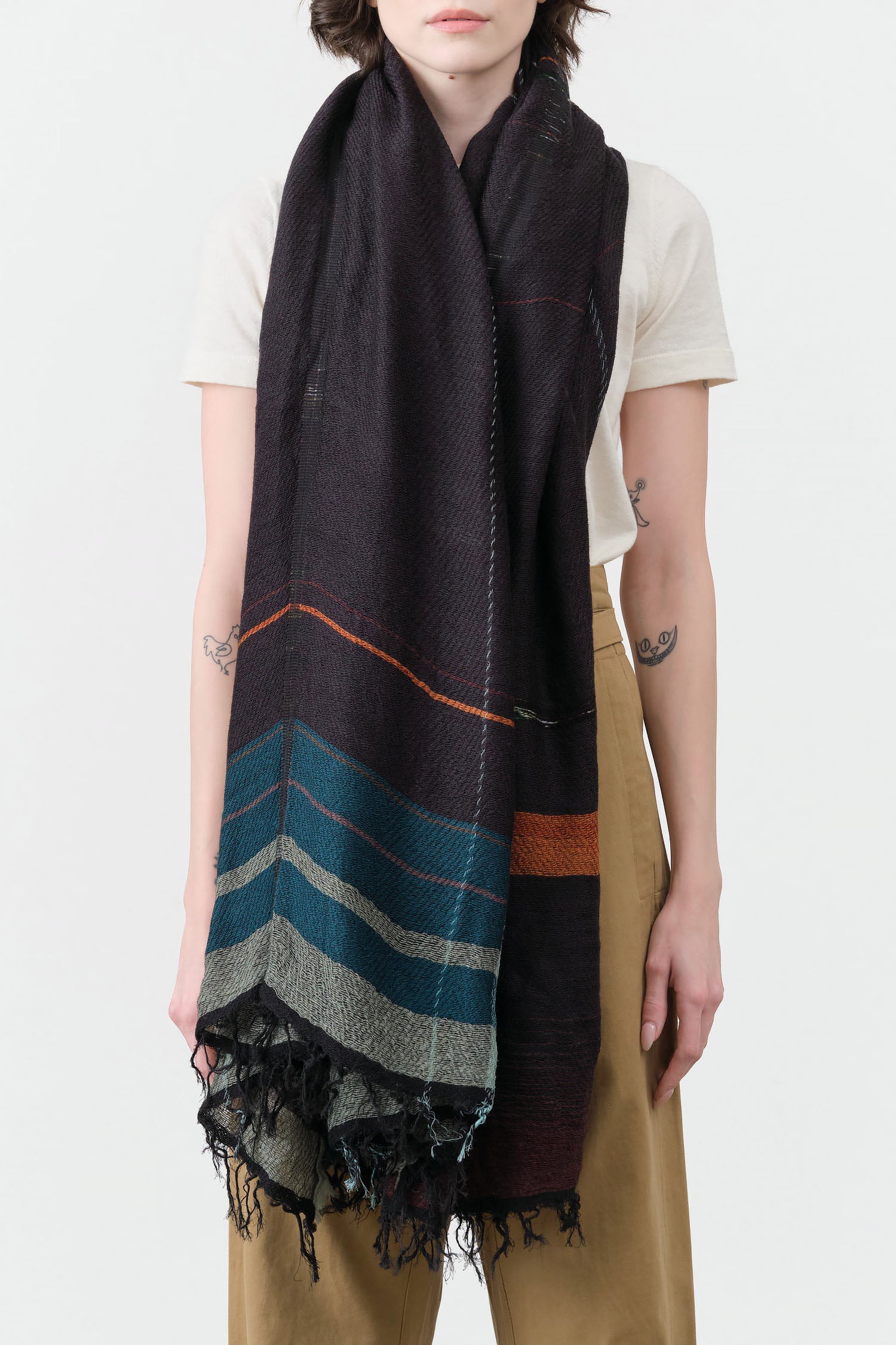 Tamaki Niime Big Roots Shawl in Dusk