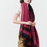 Tamaki Niime Big Roots Shawl in Raspberry