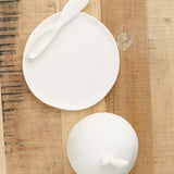 Tina Frey Designs Home Kitchen Serving Lapin Butter Dish with Spreader White