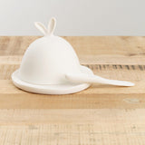 Tina Frey Designs Home Kitchen Serving Lapin Butter Dish with Spreader White