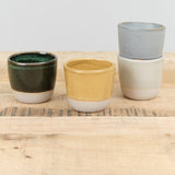 Ceramic Cup by WRF Lab Ceramics in Wreath Ash Mist and Mustard