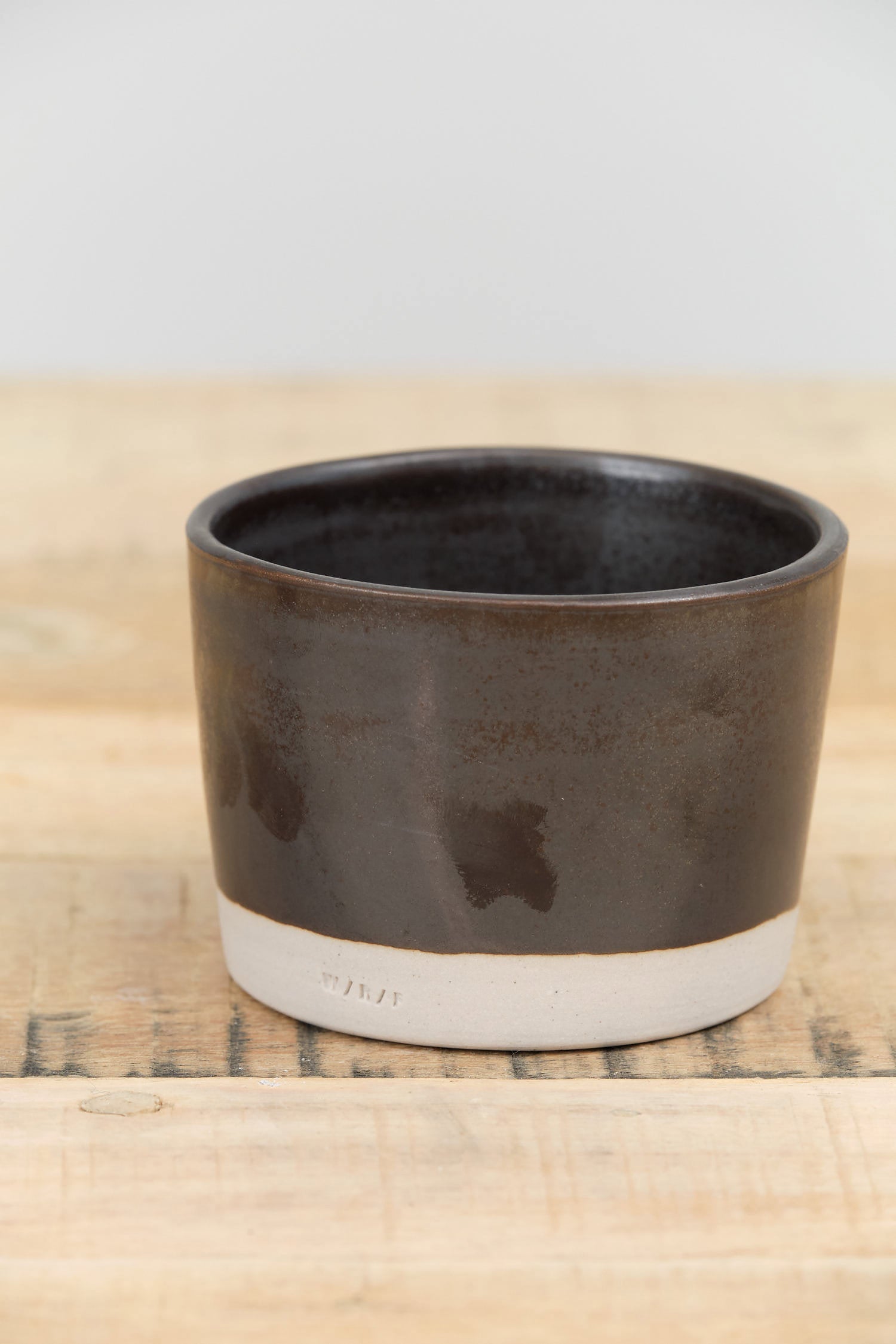 WRF Lab Ceramics Pottery Small Multi Purpose Vessel in Ash and Black Glaze 