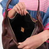 Il Bisonte Accessories Bags Accademia Hobo Shoulder Bag in Caffe Caffe / 12.5" L X 11.5" W X 4.25" D