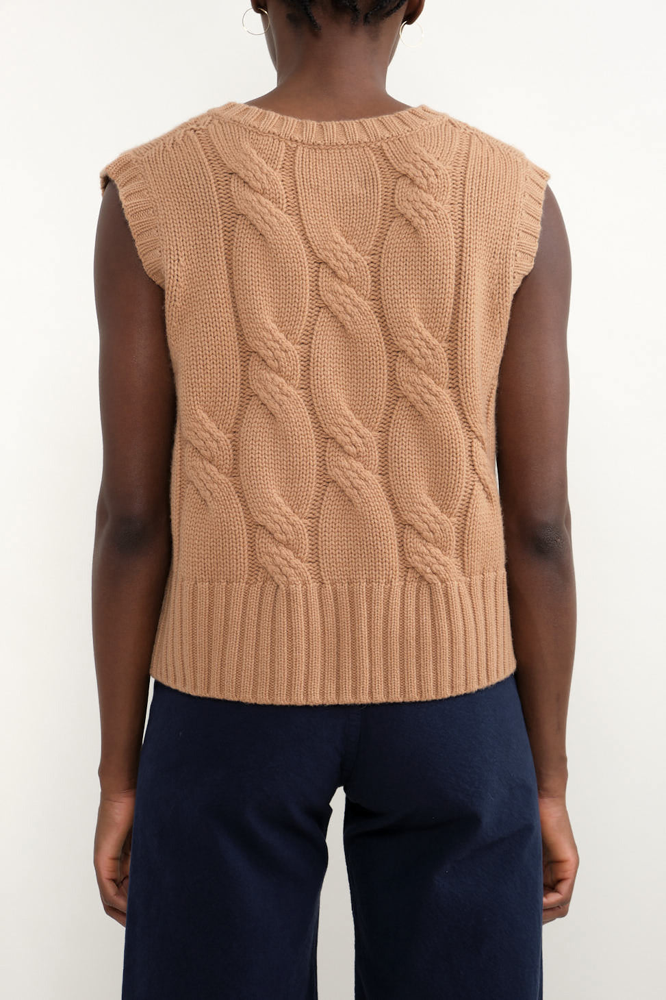 Back of Cable Knit Vest