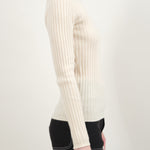 Side of Ribbed Sweater in Cream