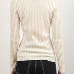 Back of Ribbed Sweater in Cream
