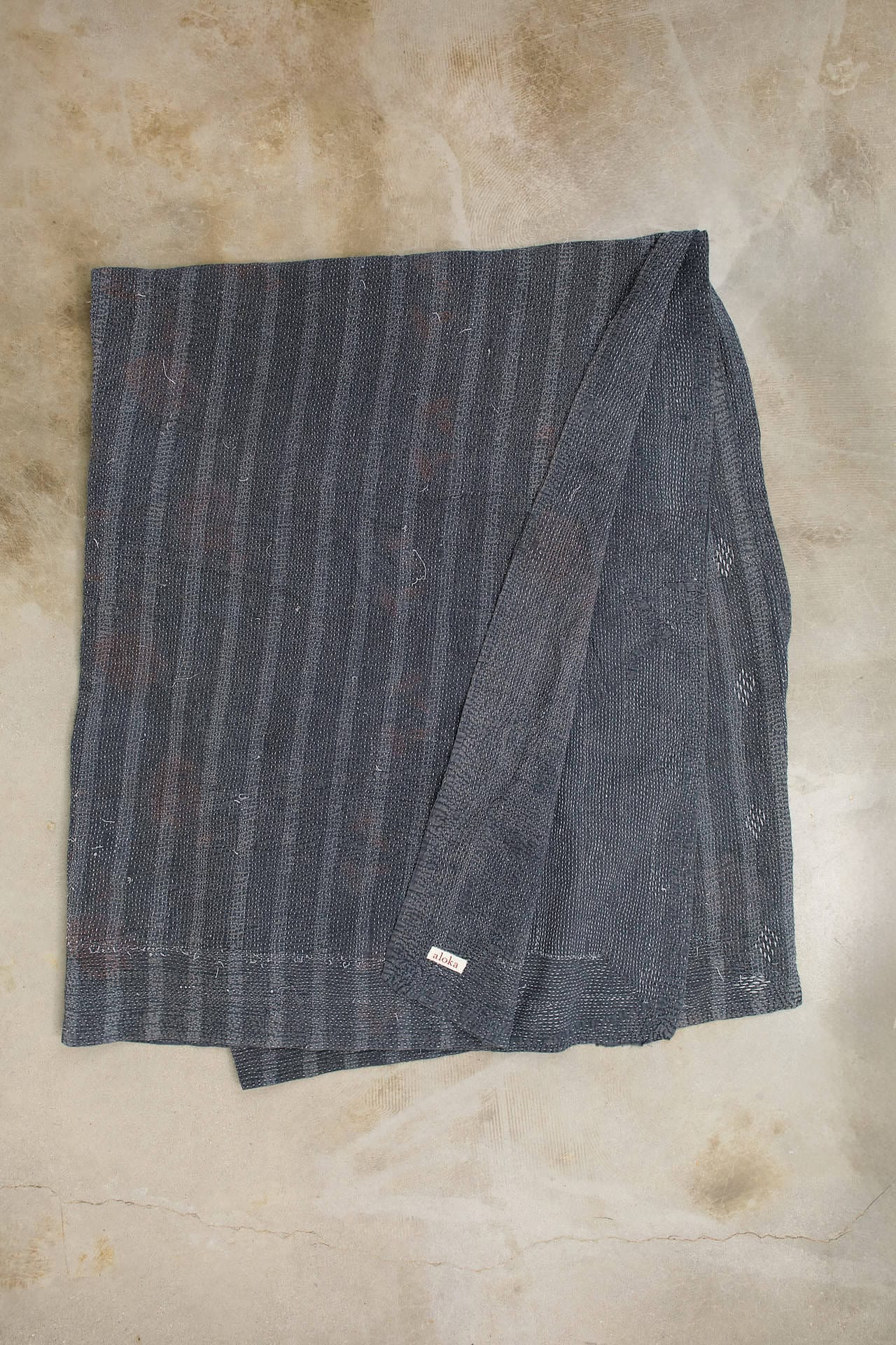 Aloka Home Bedding Isaac Vintage Coverlet Repurposed Textile / 70" L X 90" W