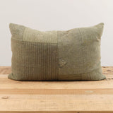 Aloka Home Pillows Moss Mosaic Pillow Repurposed Textile / 14" L X 20" W