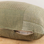 Aloka Home Pillows Moss Mosaic Pillow Repurposed Textile / 14" L X 20" W