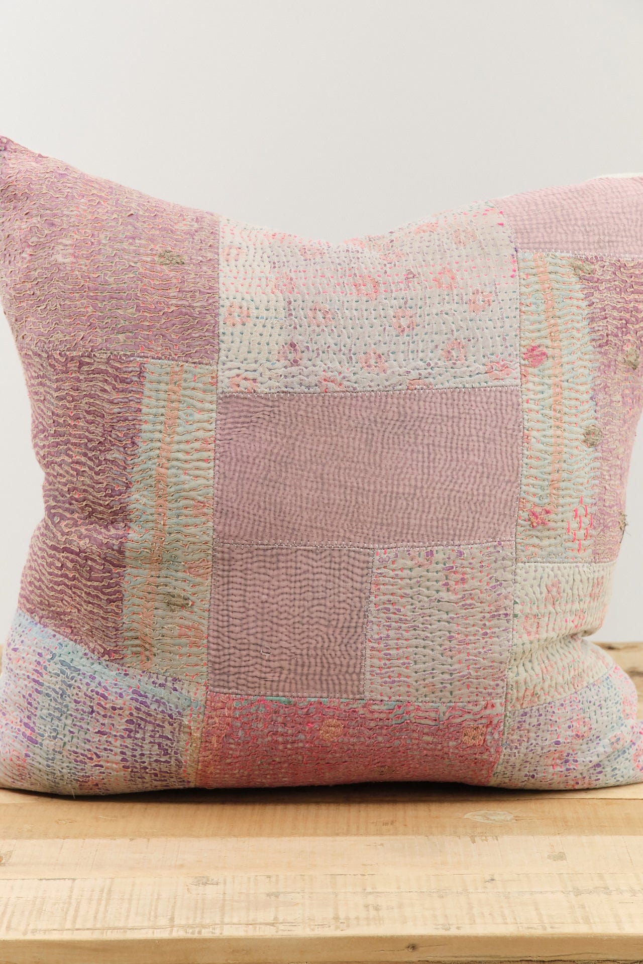 Aloka Home Pillows Seaglass Mosaic Pillow #5 Repurposed Textile / 22" L X 22" W