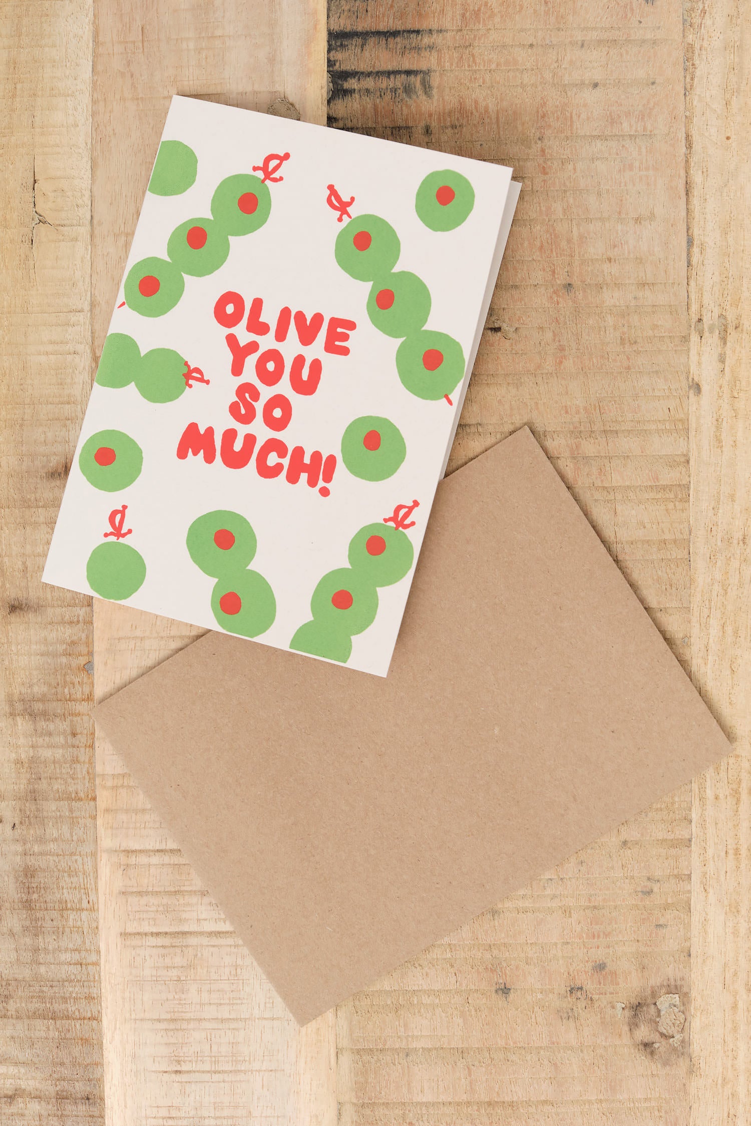 Olive You Greeting Card by Alphabet Studios