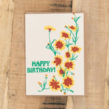 Birthday Coreopsis Flower Greeting Card