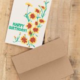 Birthday Coreopsis Flower Greeting Card