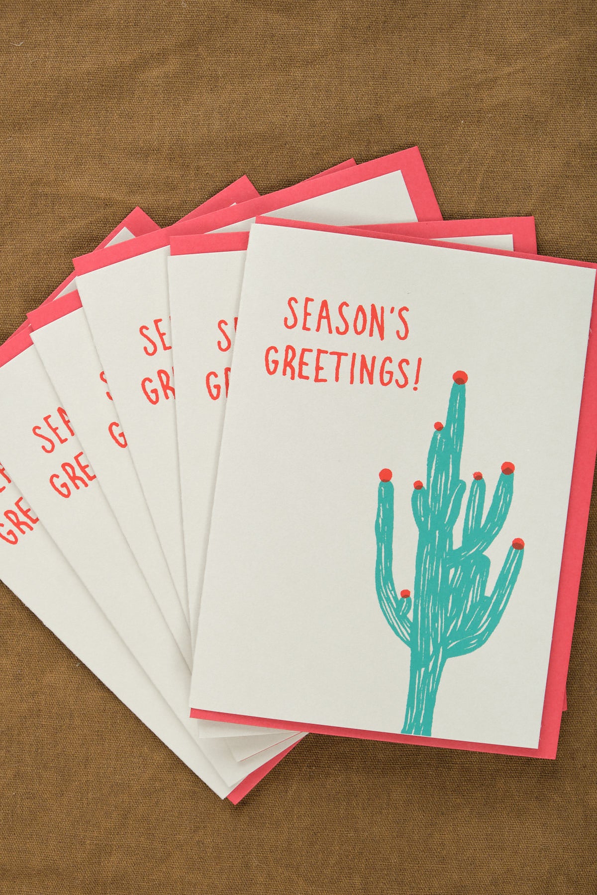 Holiday Cactus Seasons Greetings Card Box of 6 