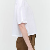 Amo Denim Designer Brand Oversized Short Sleeve Adore Tee in White