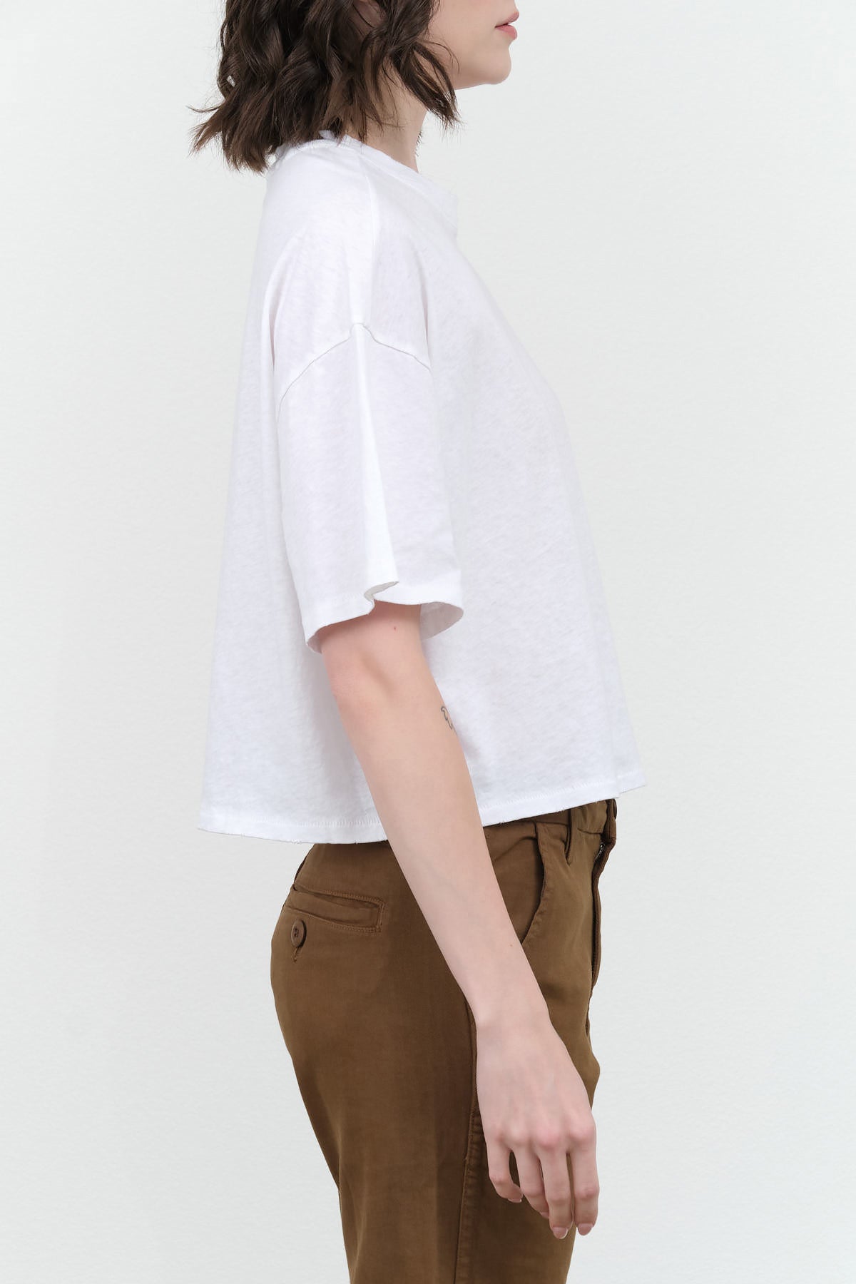 Amo Denim Designer Brand Oversized Short Sleeve Adore Tee in White