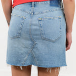 Short Jean Alexis Skirt in Sweetheart Blue by Amo Denim Designer Brand 